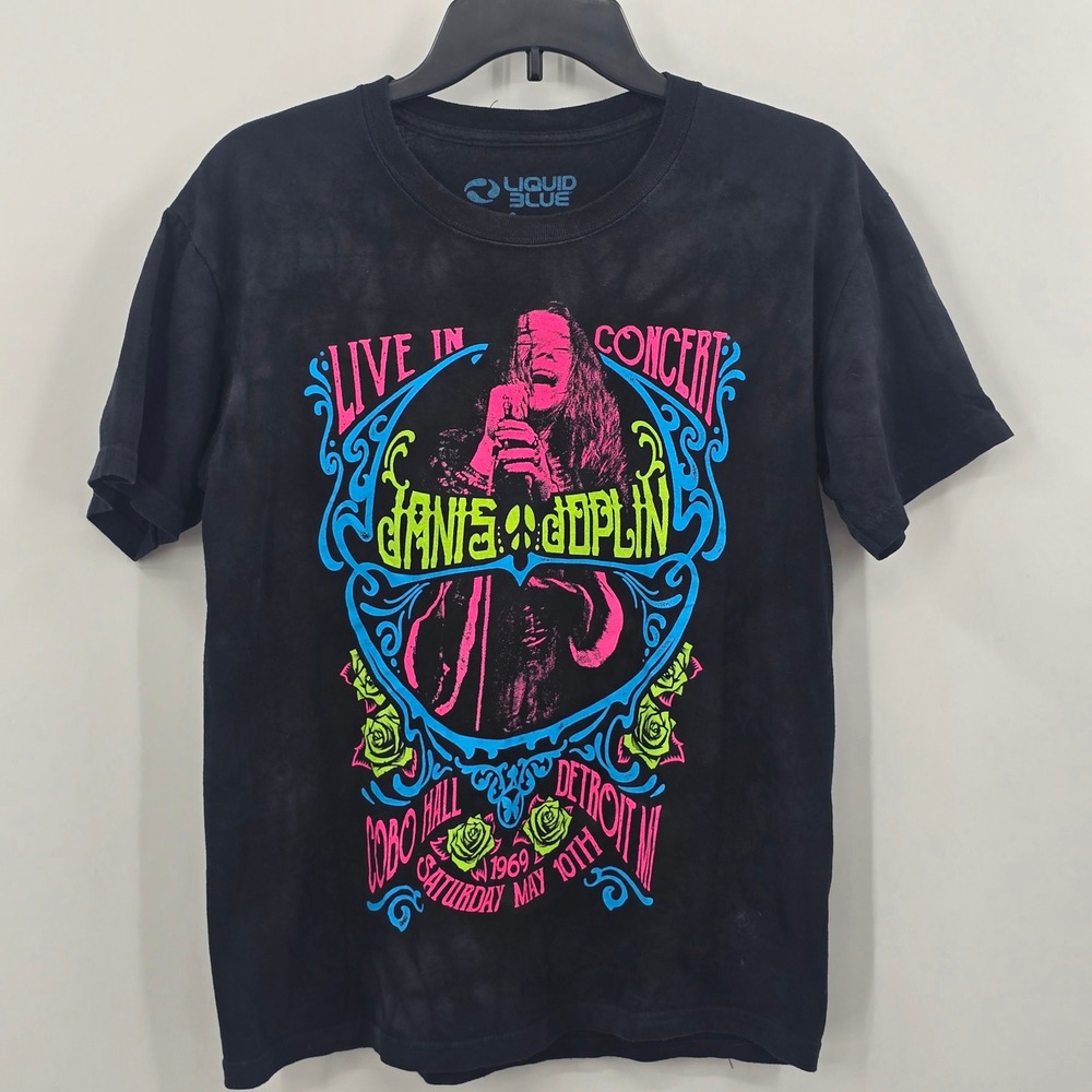 Janis Joplin Tshirt Womens Small Live In Concert 1969 Detroit Tie Dye Graphic